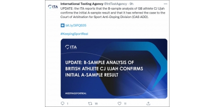 英國(guó)短跑選手烏賈B瓶尿樣陽(yáng)性，中國(guó)男子4x100米接力隊(duì)有望替補(bǔ)獲奧運(yùn)會(huì)銅牌