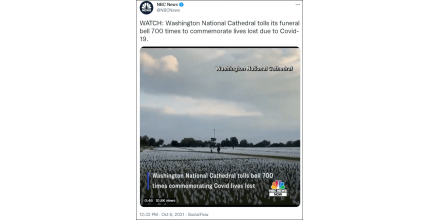The National Cathedral in Washington rings 700 Bells: in memory of the 700000 new crown dead in the 
