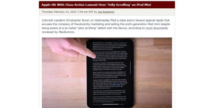 蘋果因iPad mini 6“果凍屏”被集體訴訟、索賠